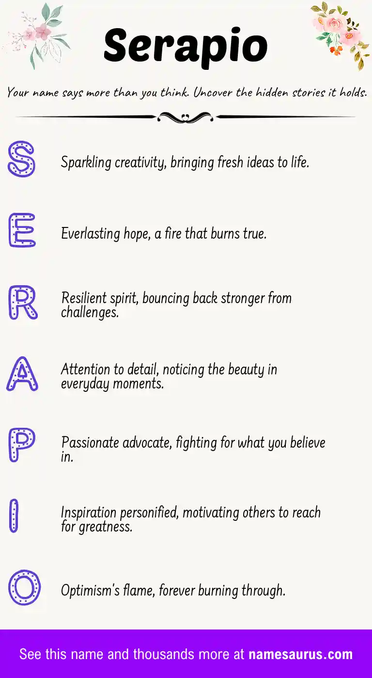 Acrostic poem about Serapio.