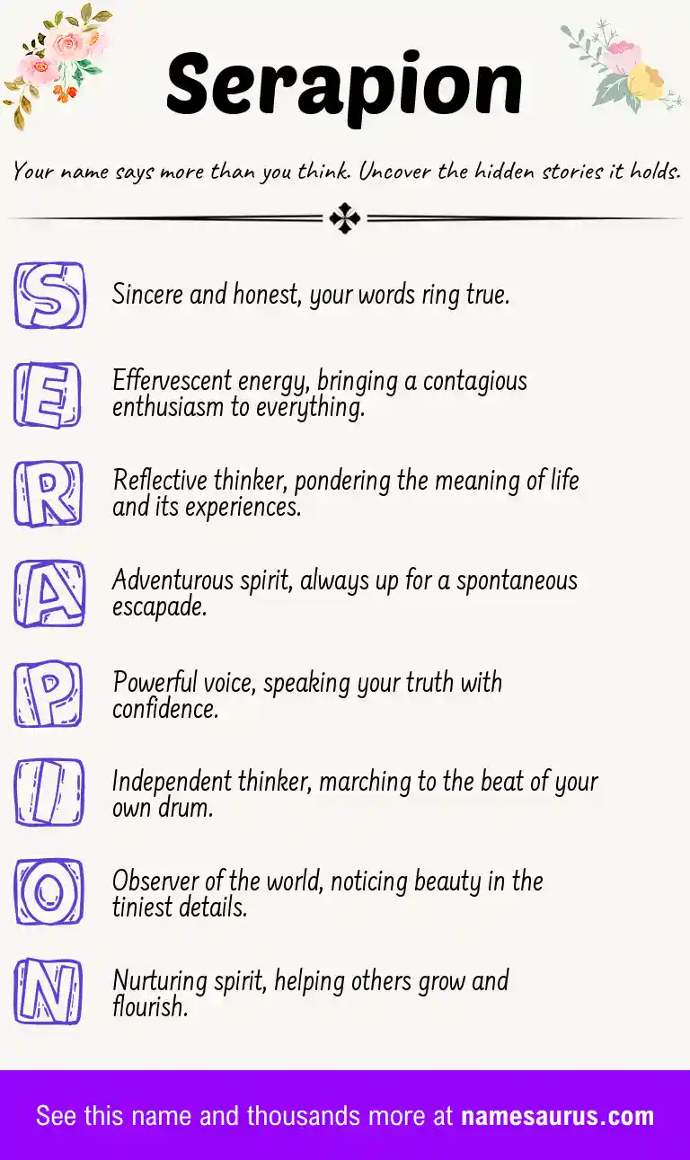 Acrostic poem about Serapion.