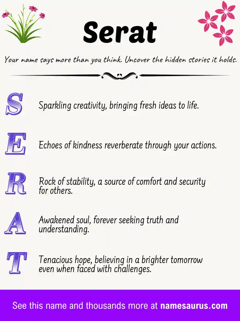Acrostic poem about Serat.