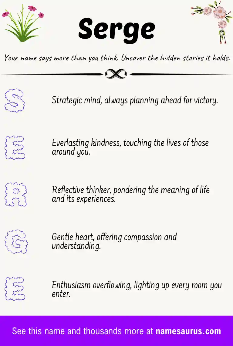Acrostic poem about Serge.
