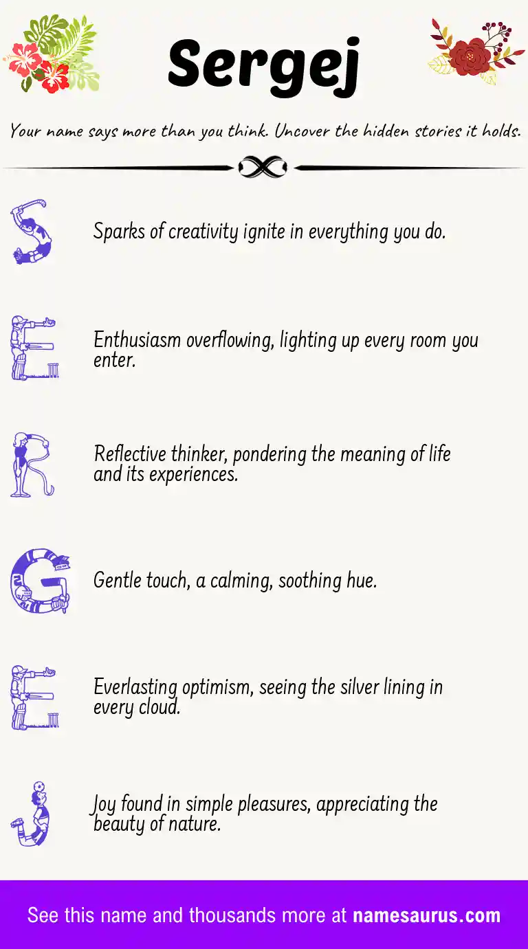 Acrostic poem about Sergej.