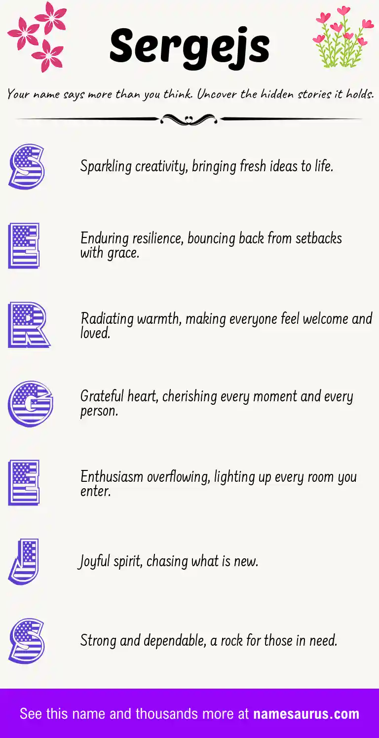 Acrostic poem about Sergejs.