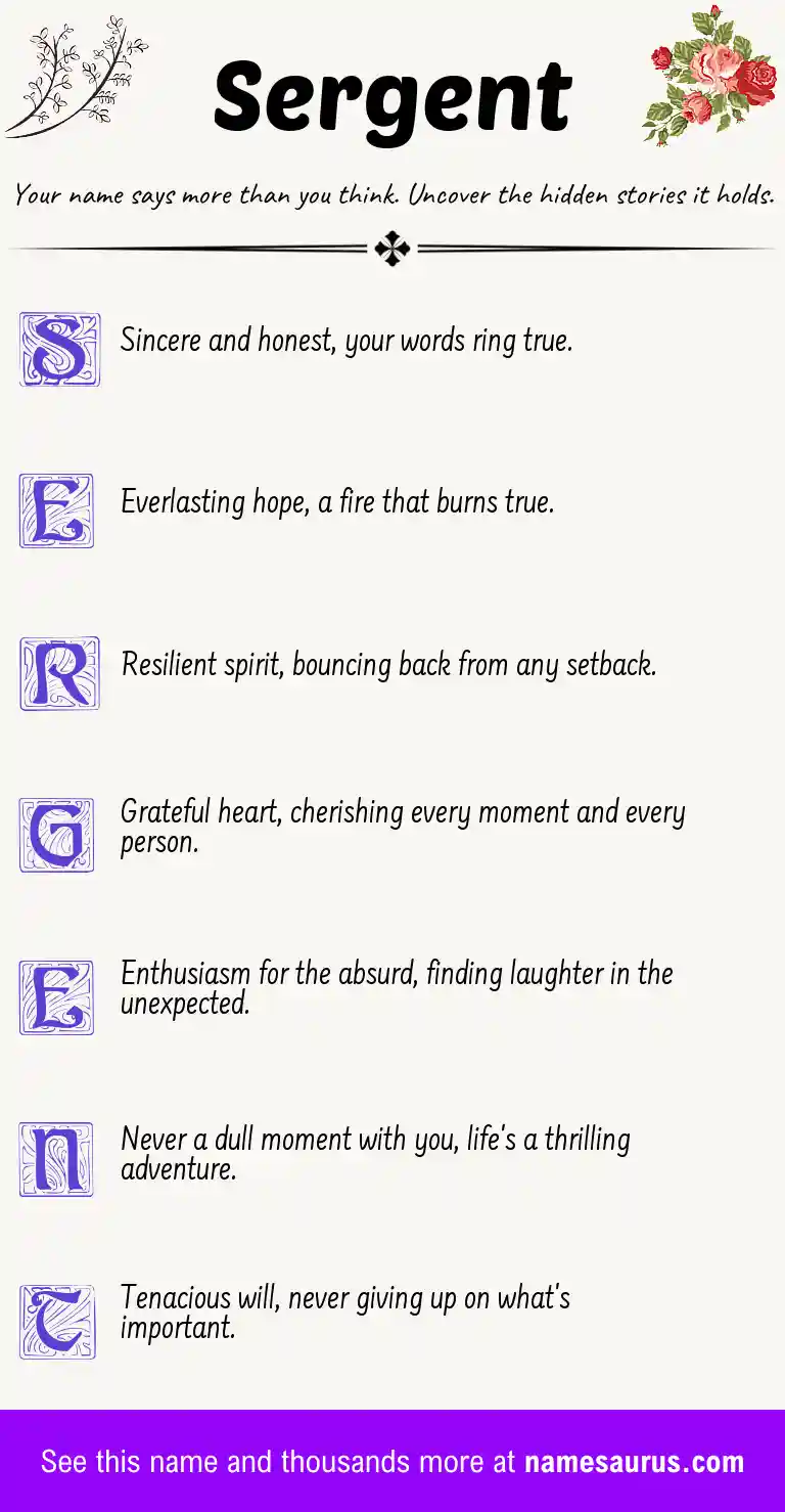 Acrostic poem about Sergent.