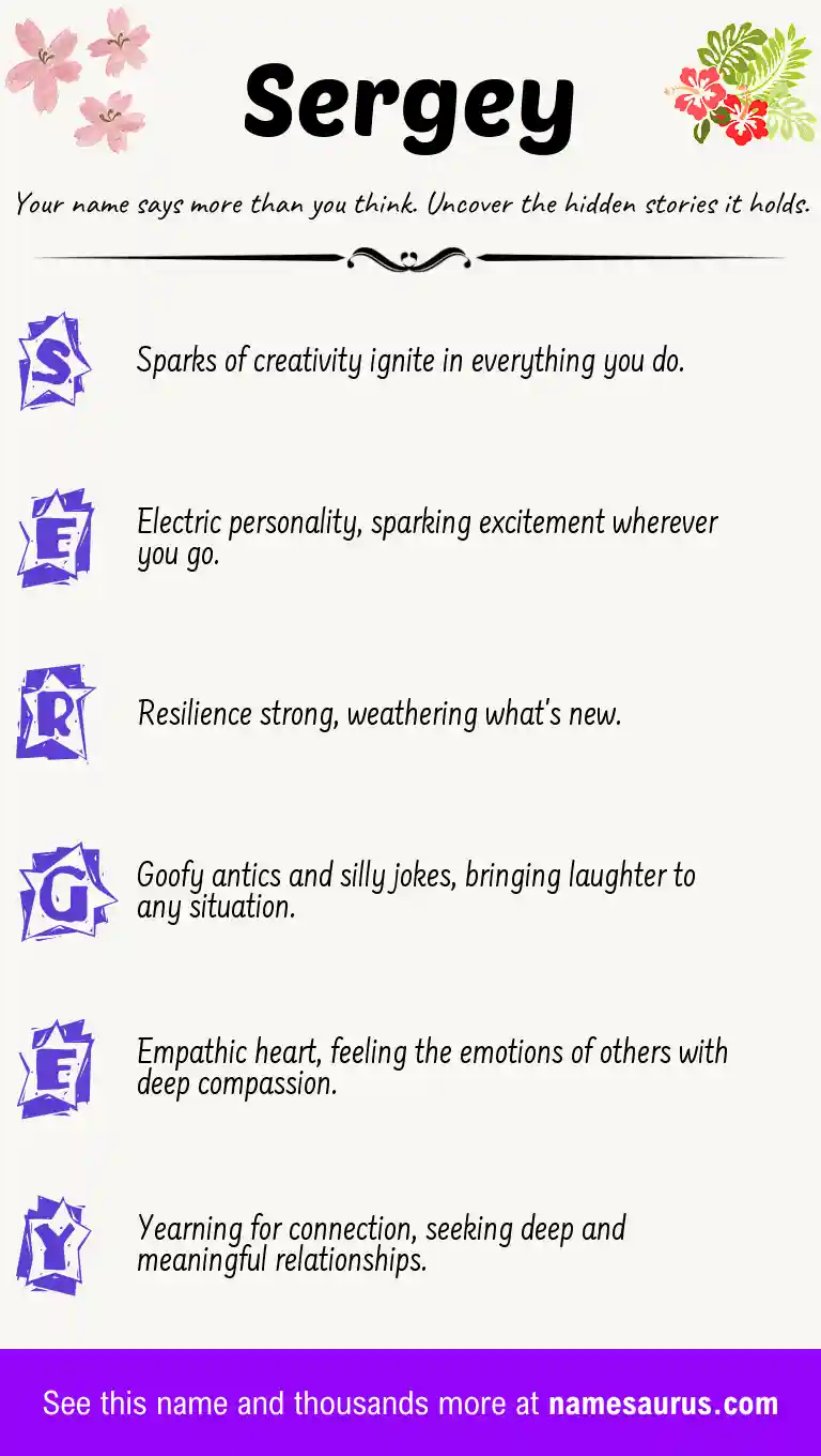 Acrostic poem about Sergey.