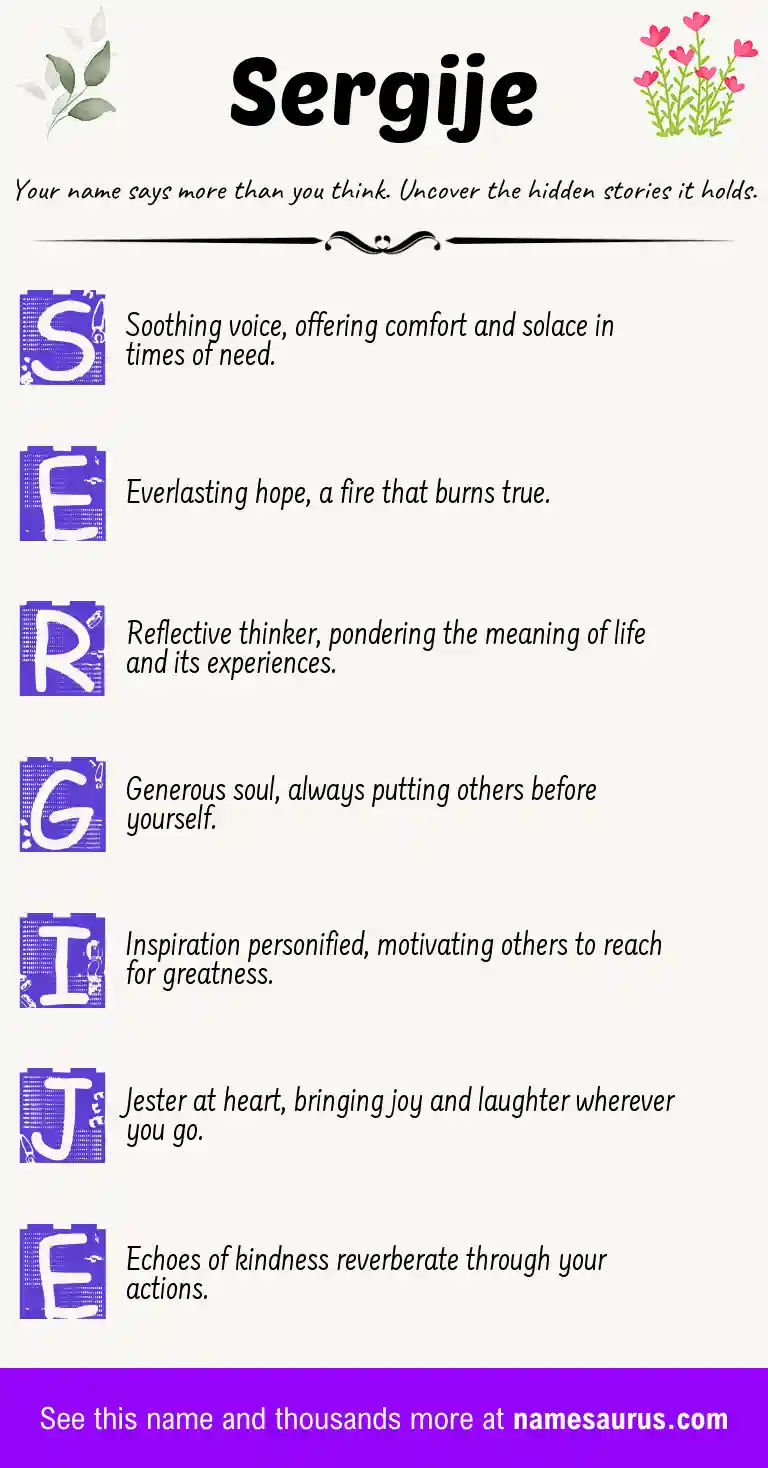 Acrostic poem about Sergije.