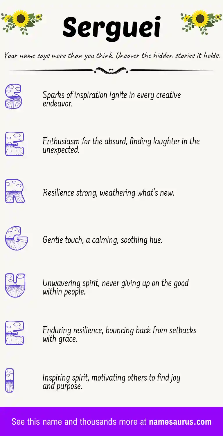 Acrostic poem about Serguei.