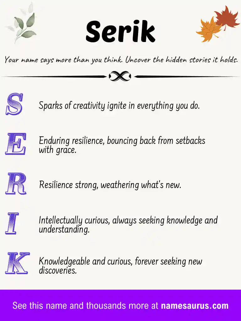 Acrostic poem about Serik.