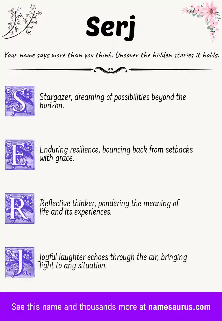 Acrostic poem about Serj.