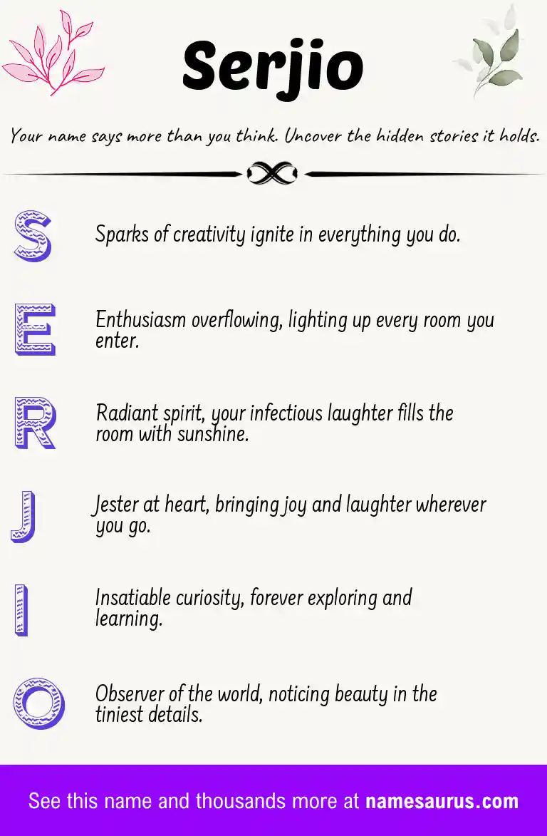 Acrostic poem about Serjio.