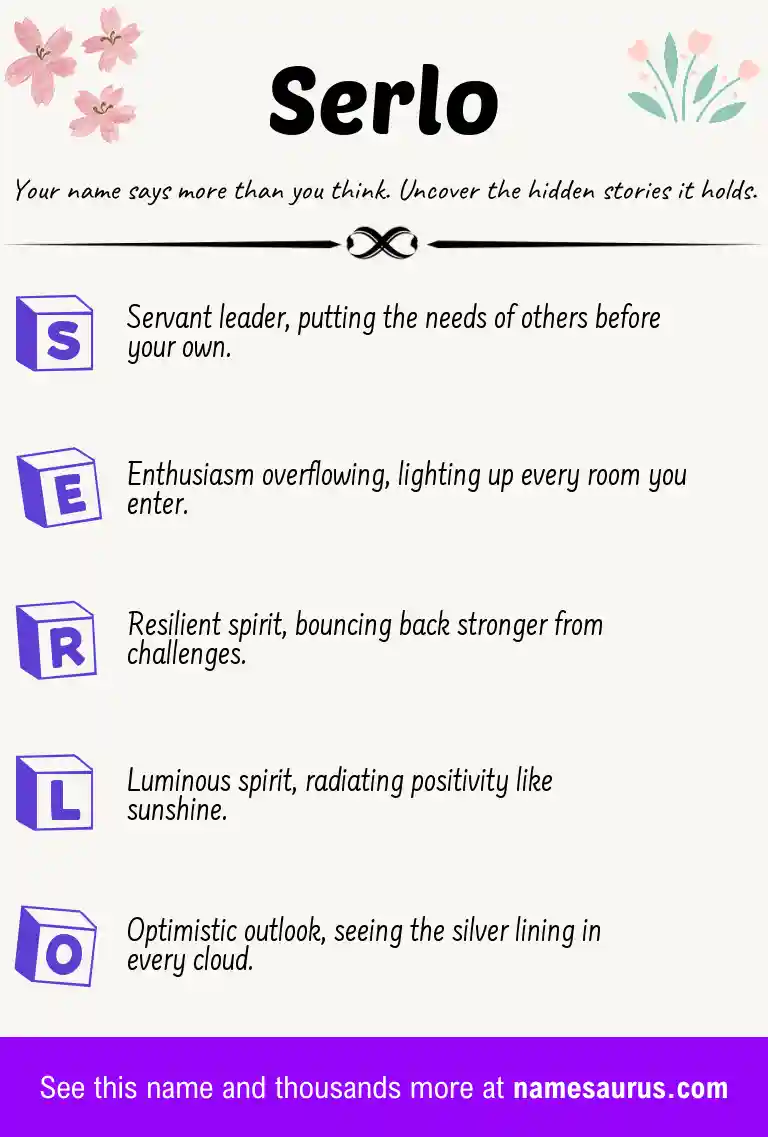 Acrostic poem about Serlo.