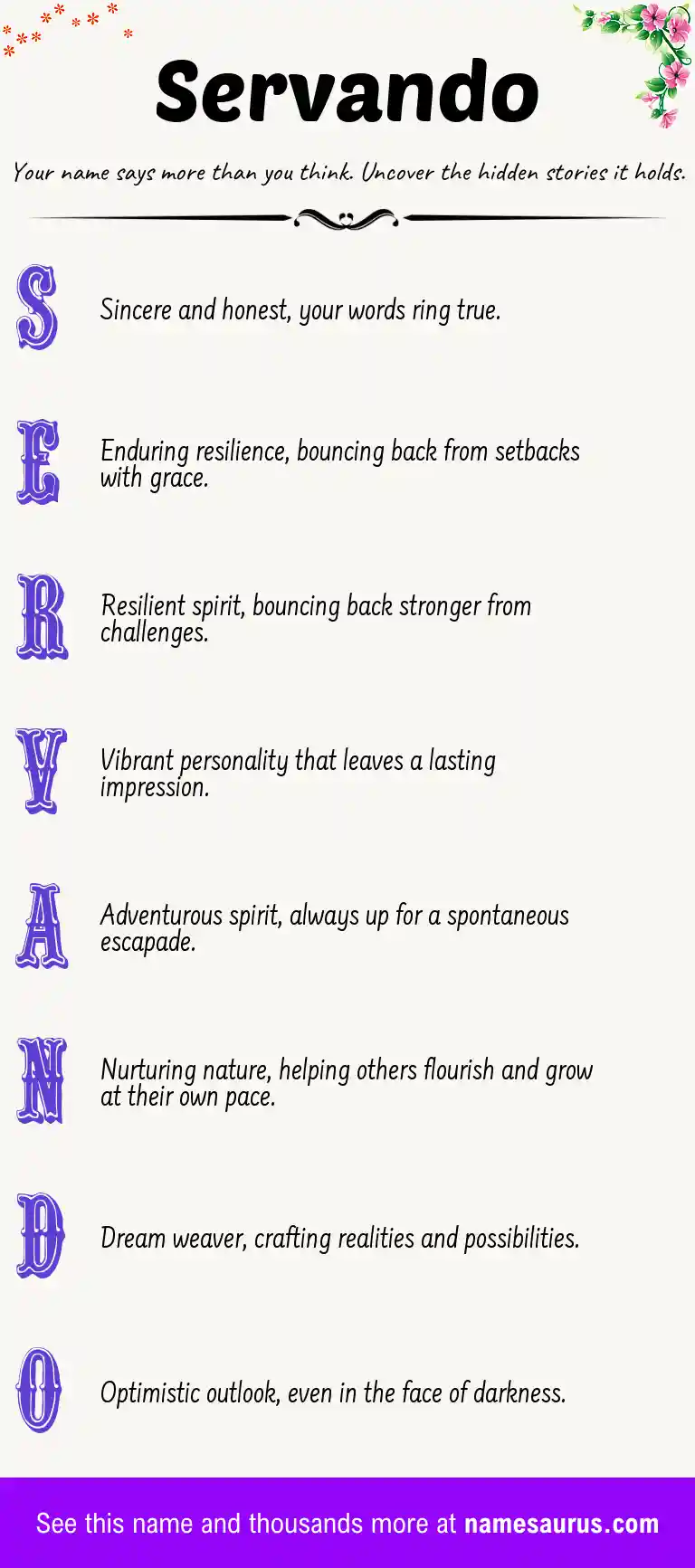 Acrostic poem about Servando.
