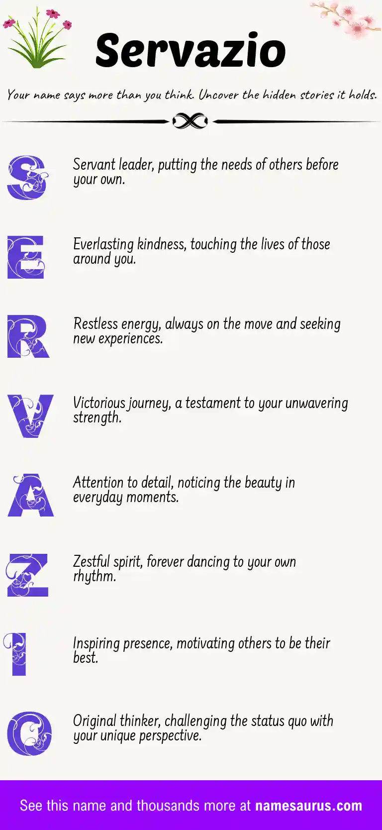 Acrostic poem about Servazio.