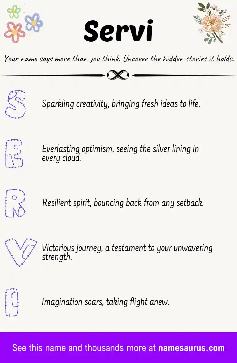 Acrostic poem about Servi.