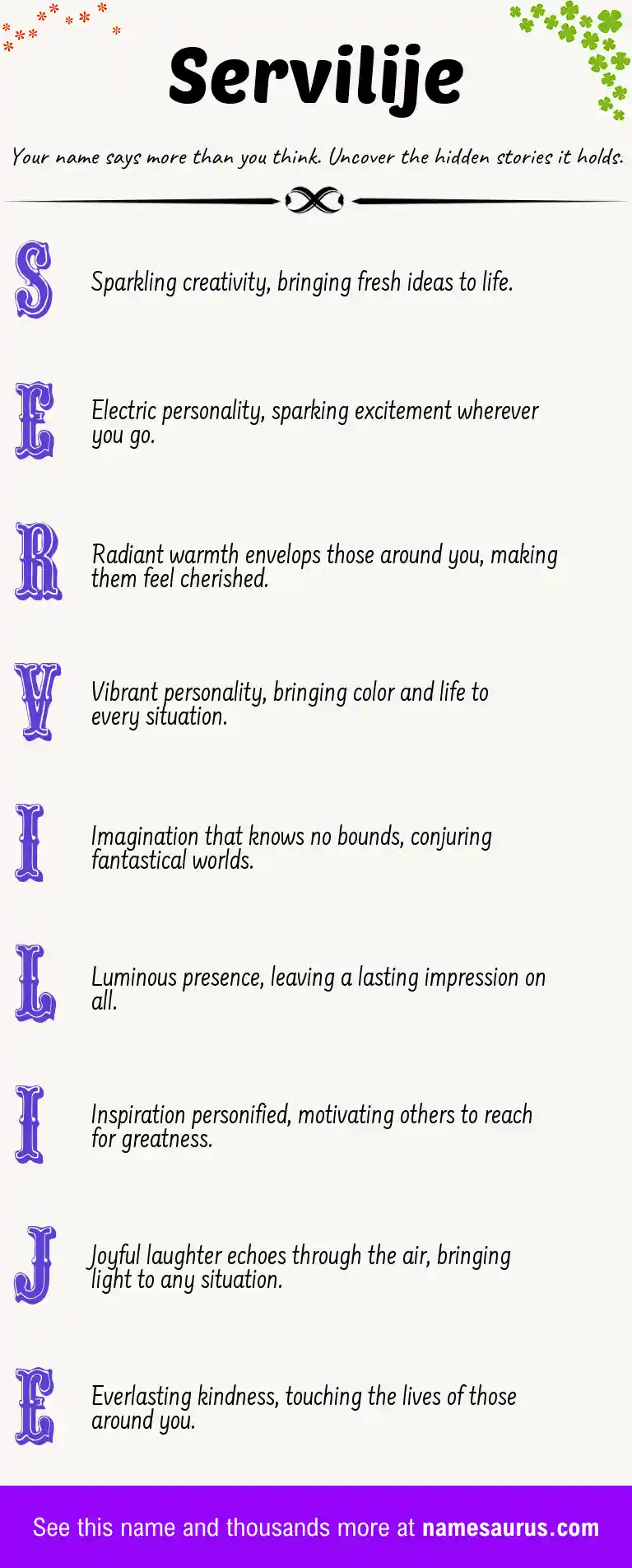 Acrostic poem about Servilije.