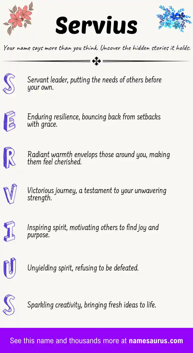 Acrostic poem about Servius.