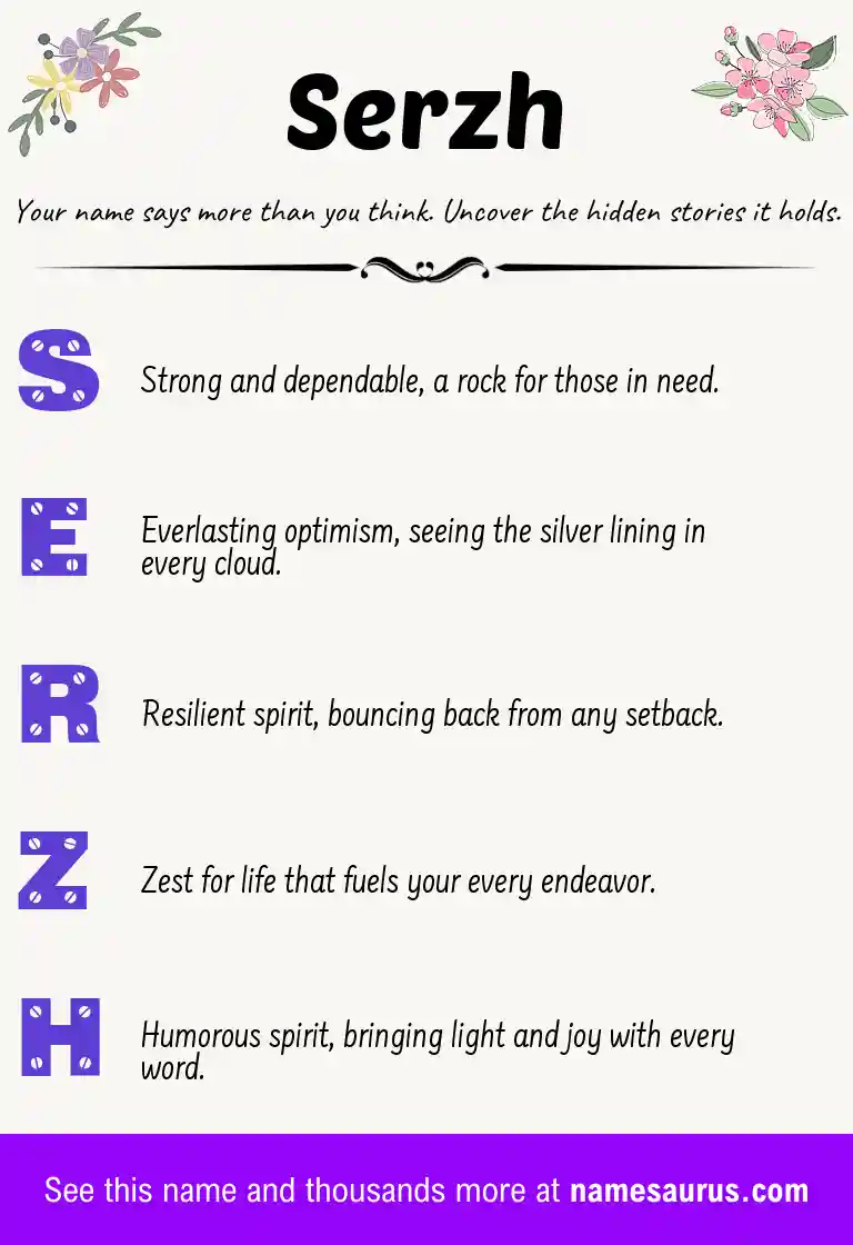 Acrostic poem about Serzh.