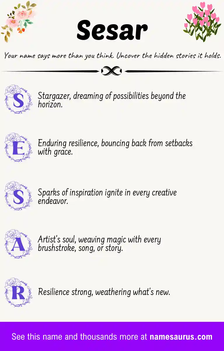 Acrostic poem about Sesar.