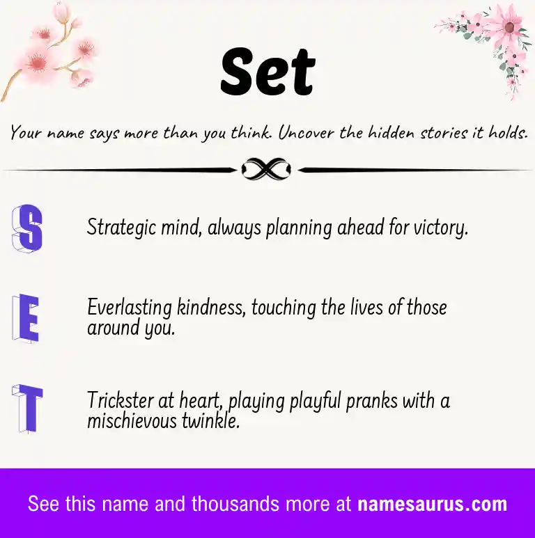 Acrostic poem about Set.