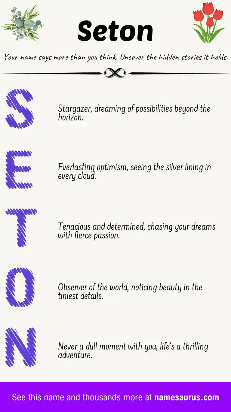 Acrostic poem about Seton.
