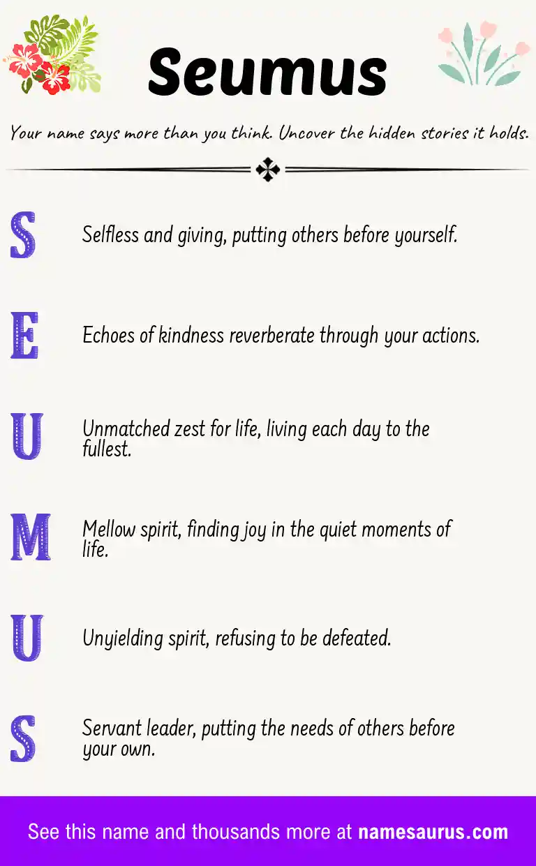 Acrostic poem about Seumus.
