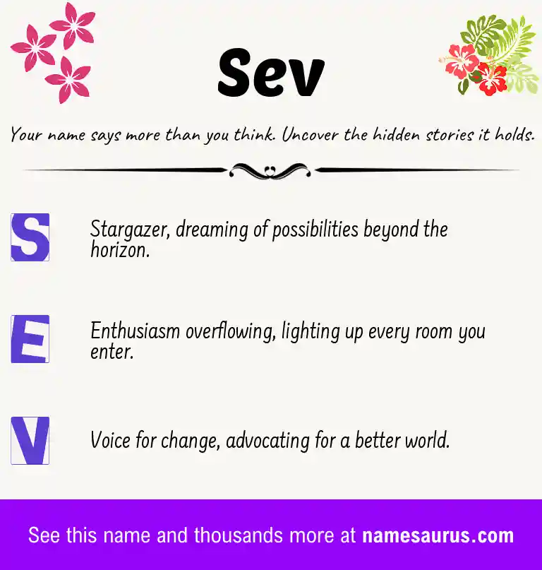 Acrostic poem about Sev.