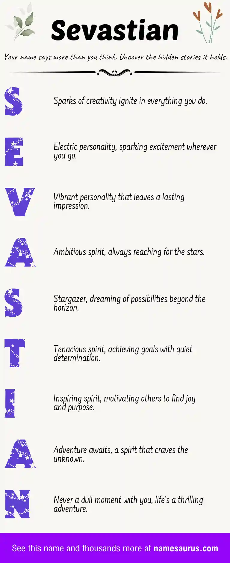 Acrostic poem about Sevastian.