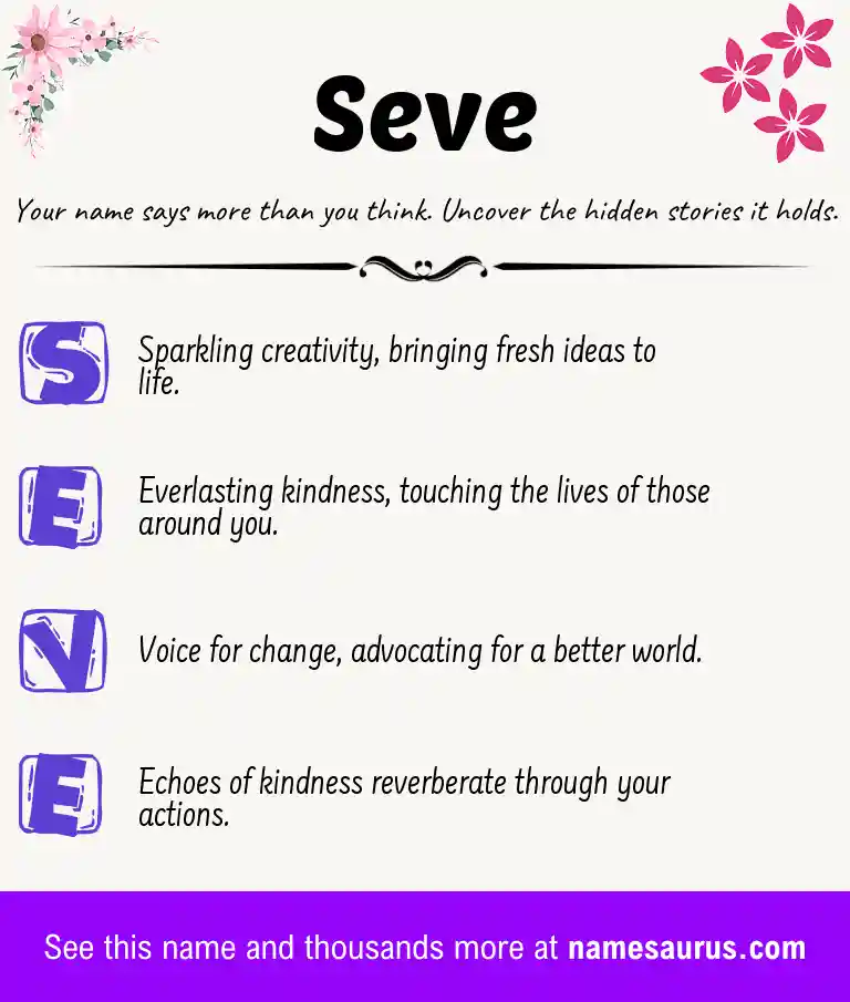 Acrostic poem about Seve.