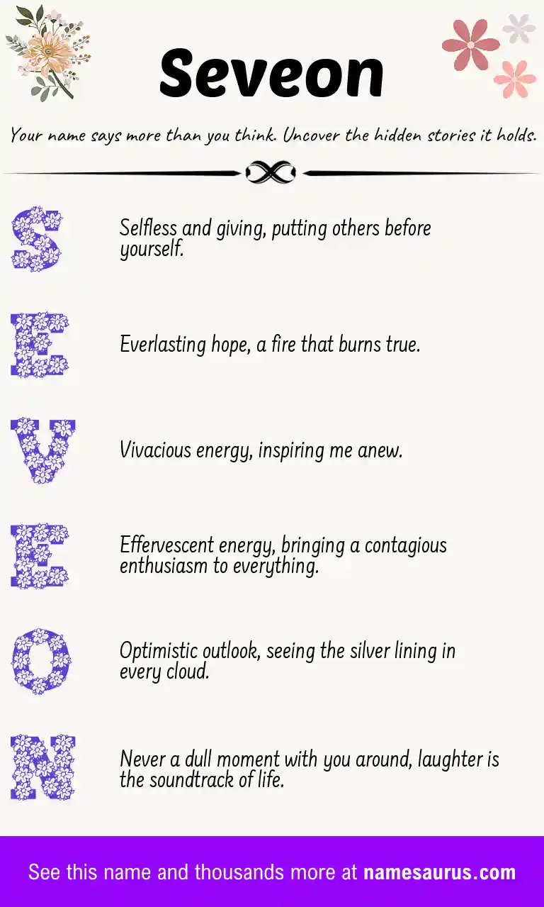 Acrostic poem about Seveon.