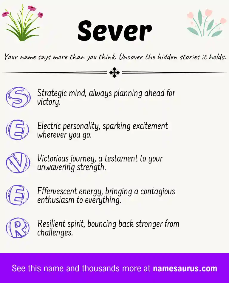 Acrostic poem about Sever.