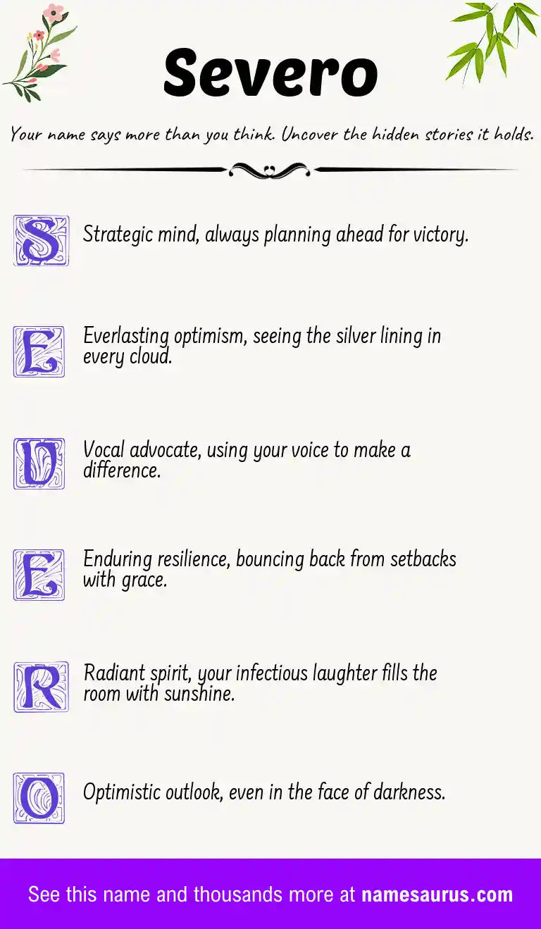 Acrostic poem about Severo.