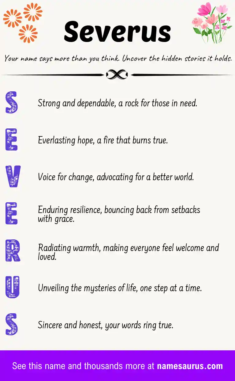 Acrostic poem about Severus.