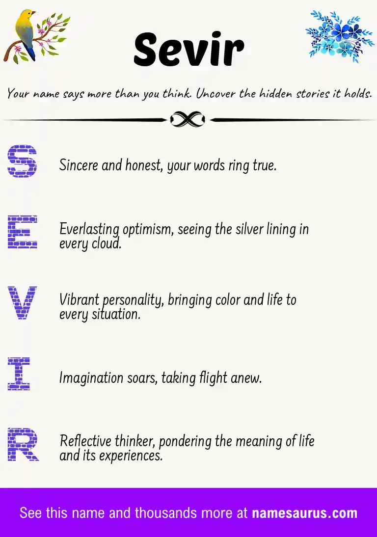 Acrostic poem about Sevir.