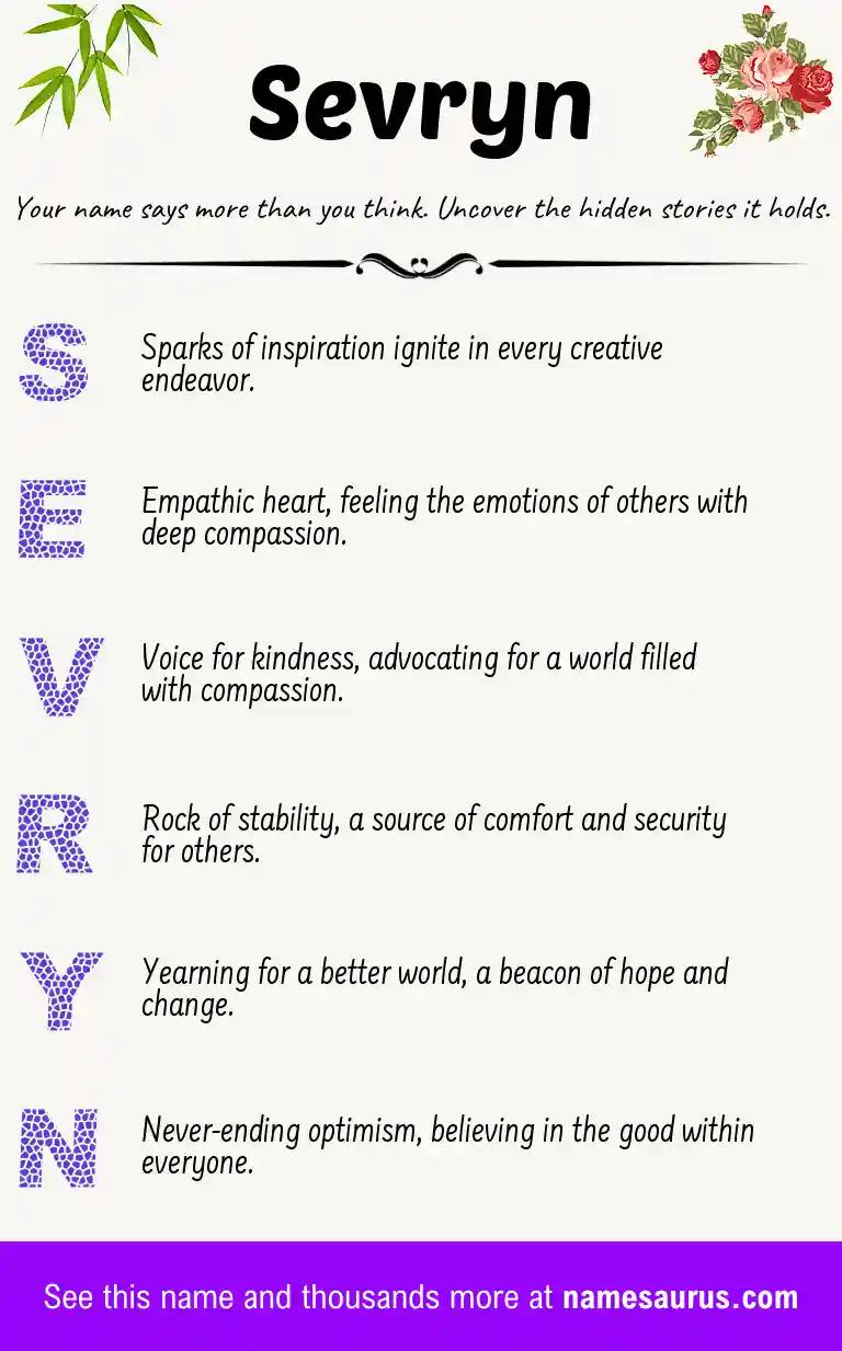 Acrostic poem about Sevryn.
