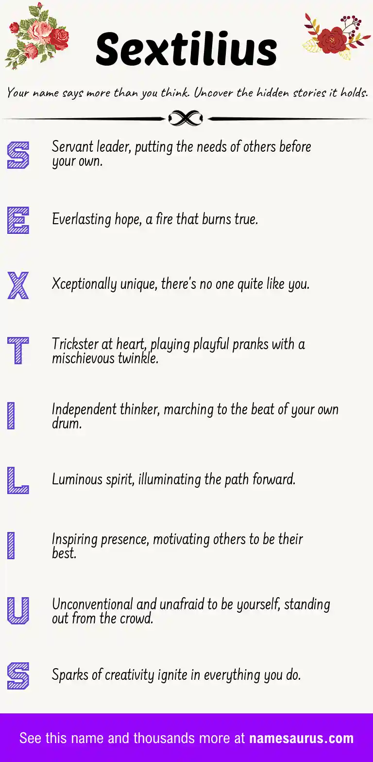 Acrostic poem about Sextilius.