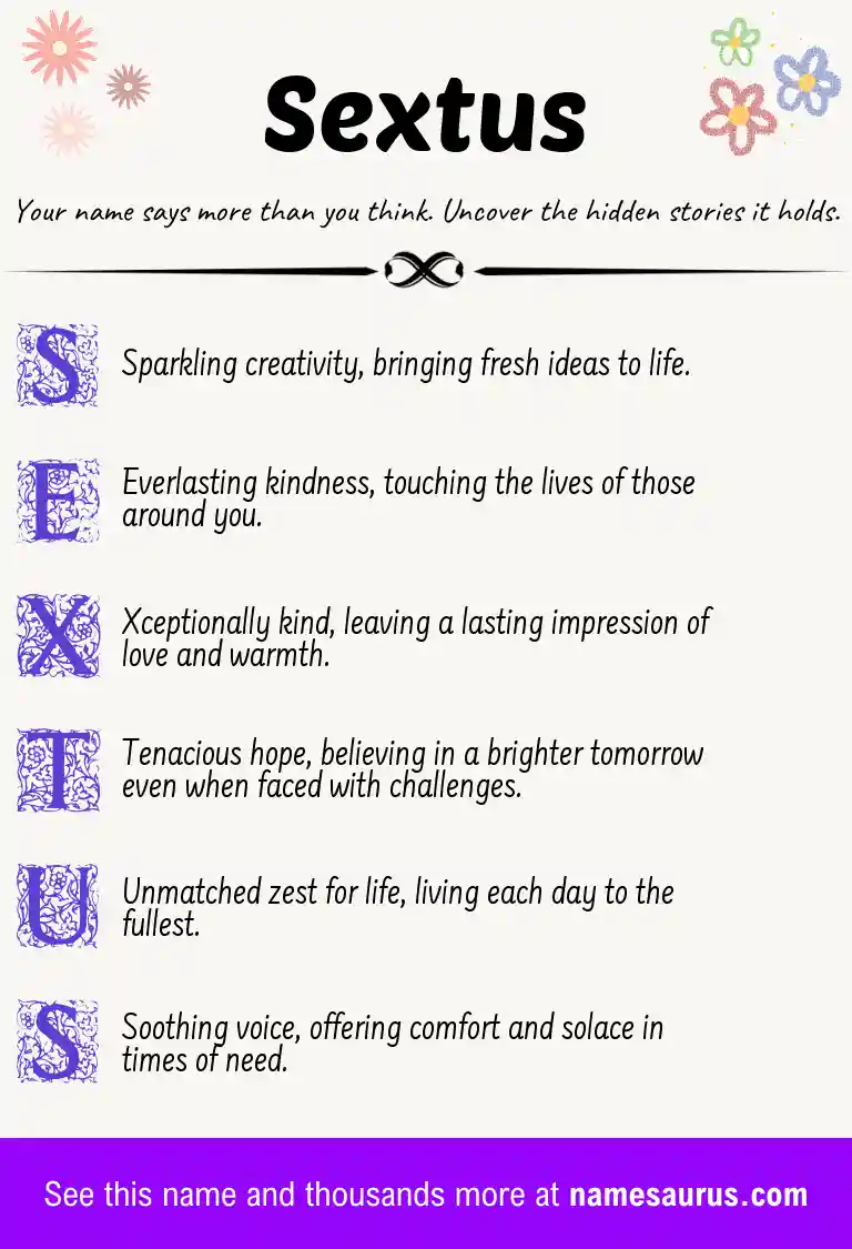 Acrostic poem about Sextus.