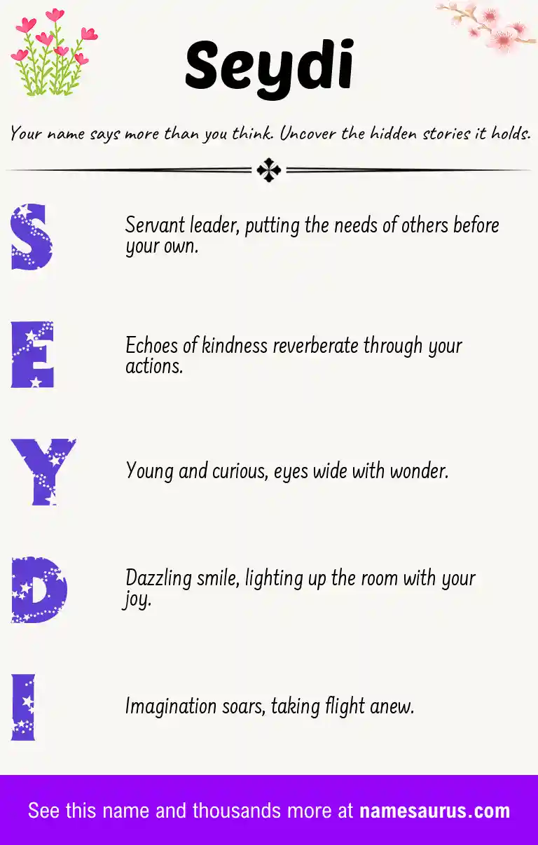 Acrostic poem about Seydi.