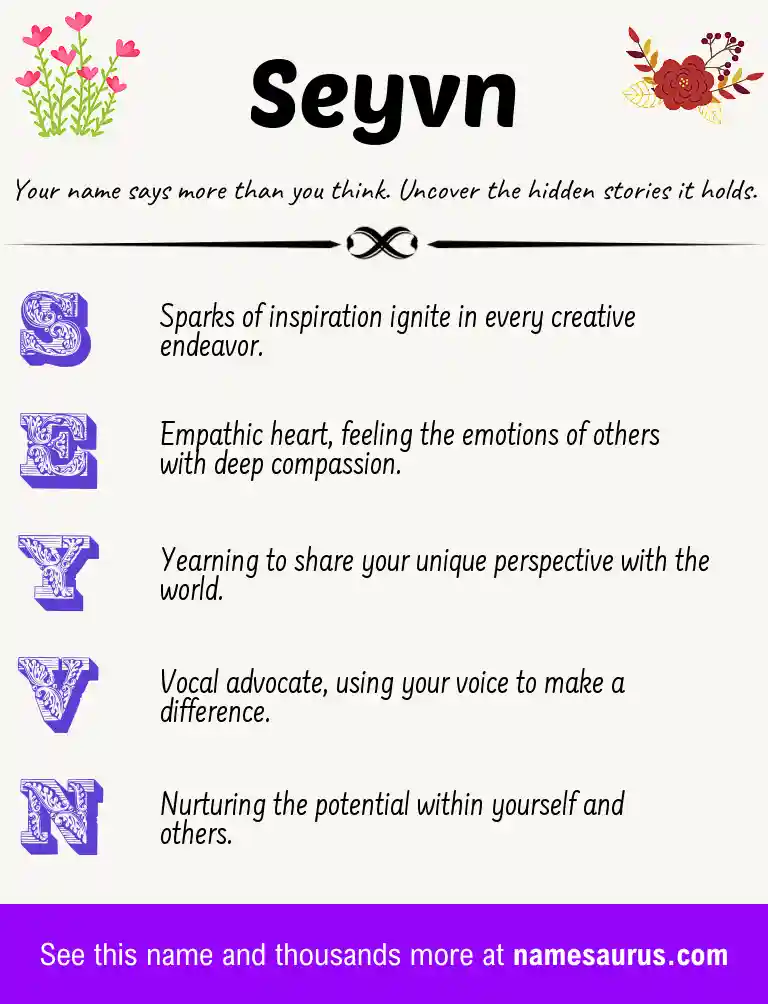 Acrostic poem about Seyvn.