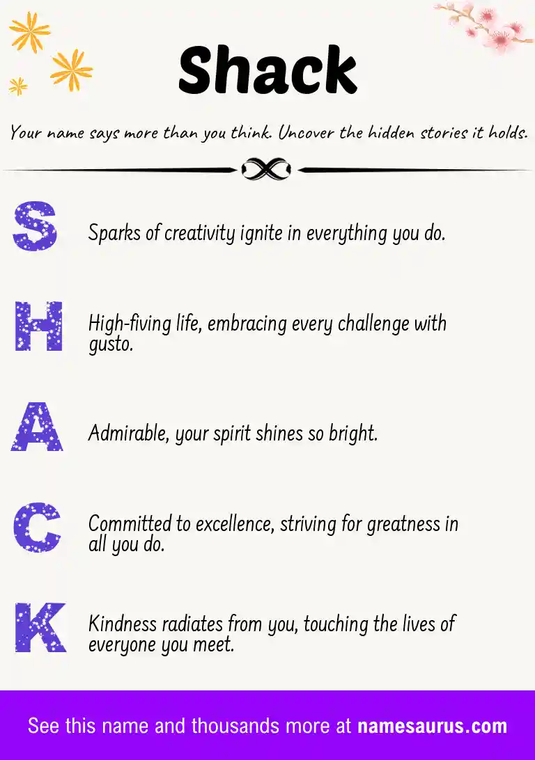Acrostic poem about Shack.