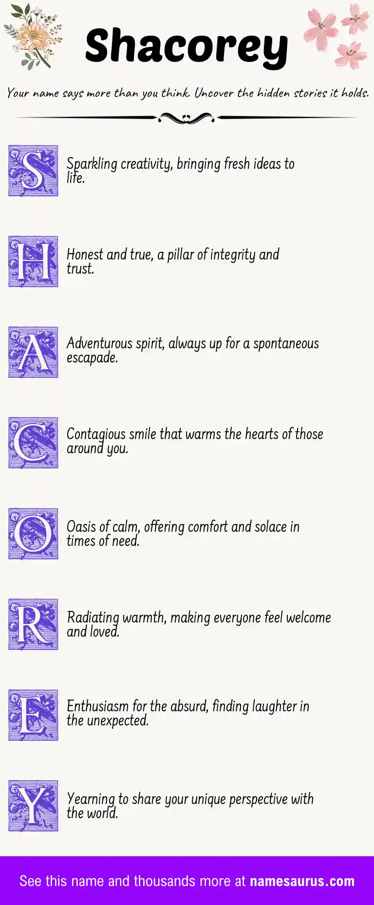 Acrostic poem about Shacorey.