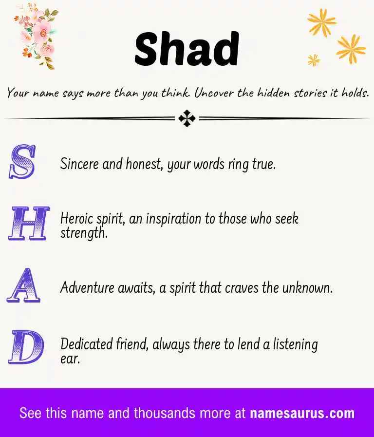 Acrostic poem about Shad.