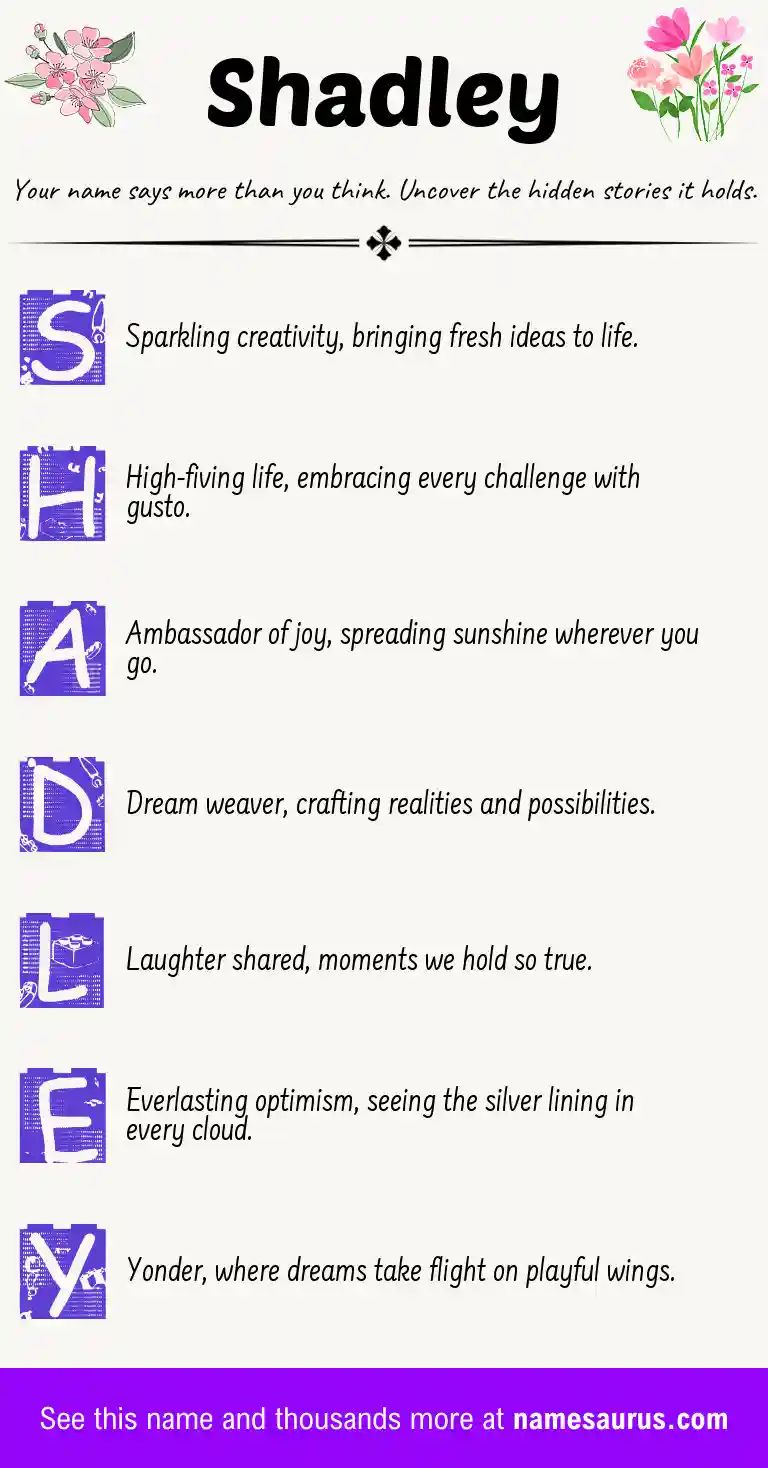 Acrostic poem about Shadley.