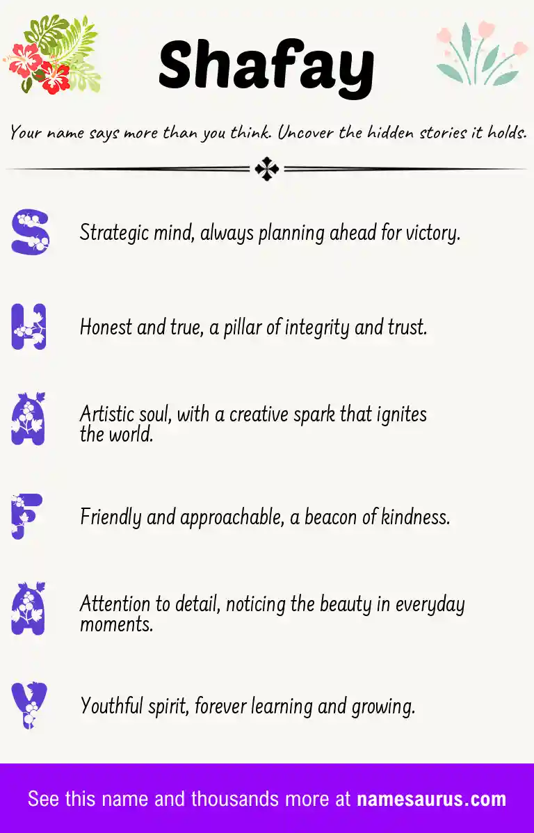 Acrostic poem about Shafay.