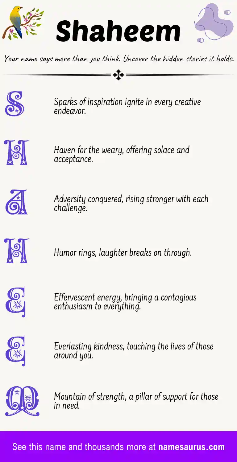 Acrostic poem about Shaheem.