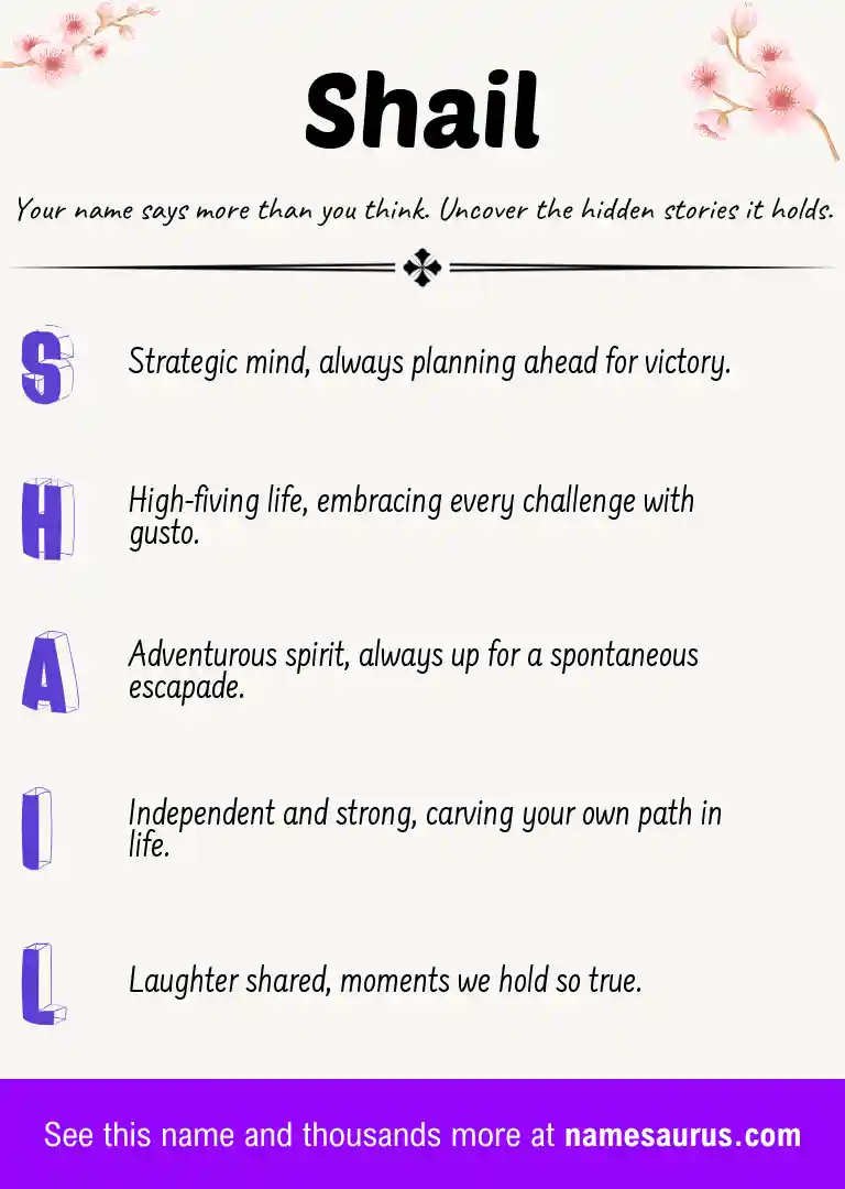 Acrostic poem about Shail.