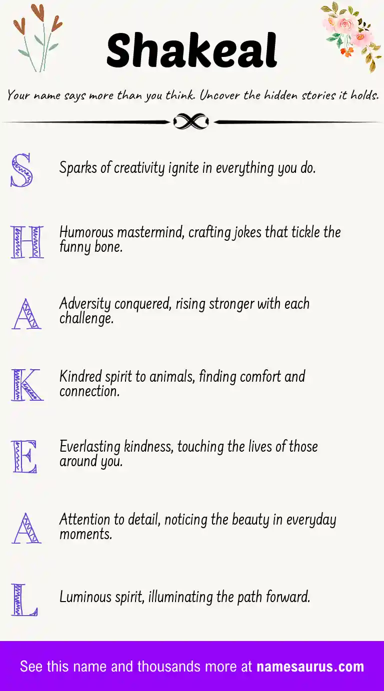 Acrostic poem about Shakeal.