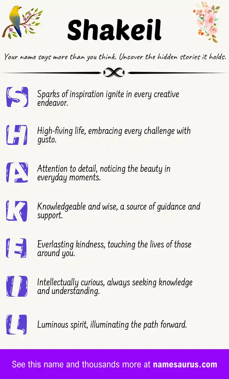 Acrostic poem about Shakeil.