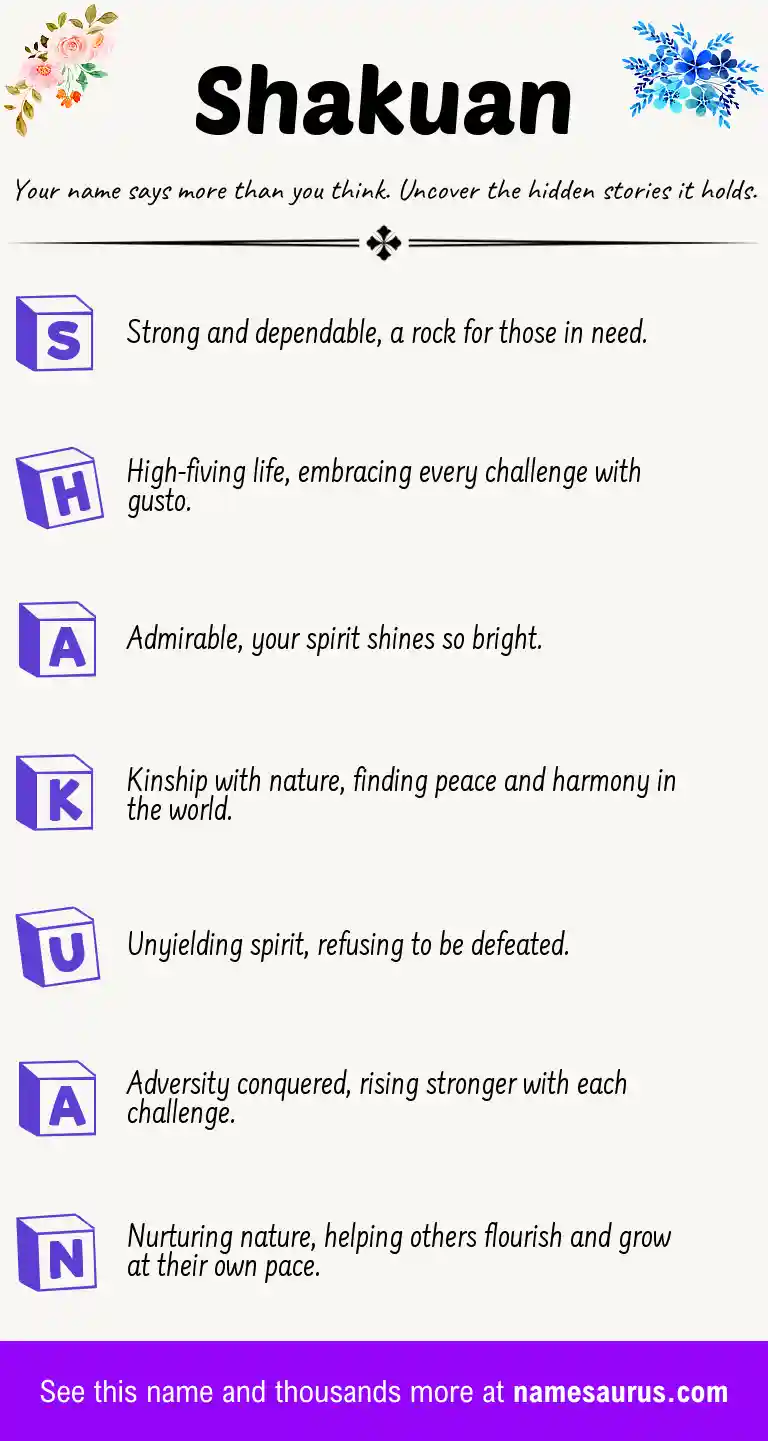 Acrostic poem about Shakuan.