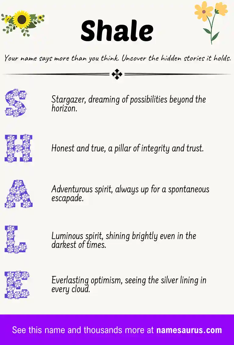 Acrostic poem about Shale.