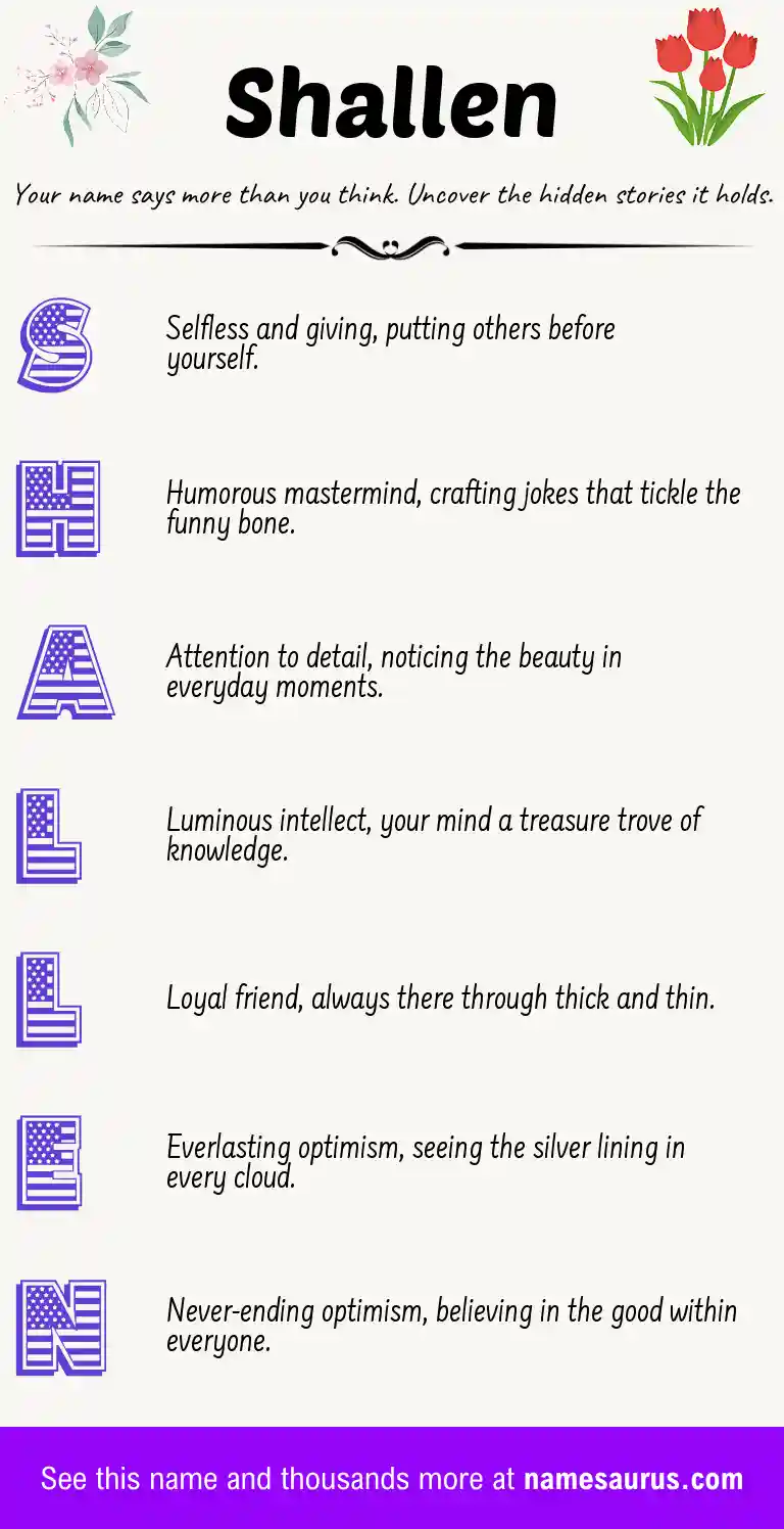 Acrostic poem about Shallen.