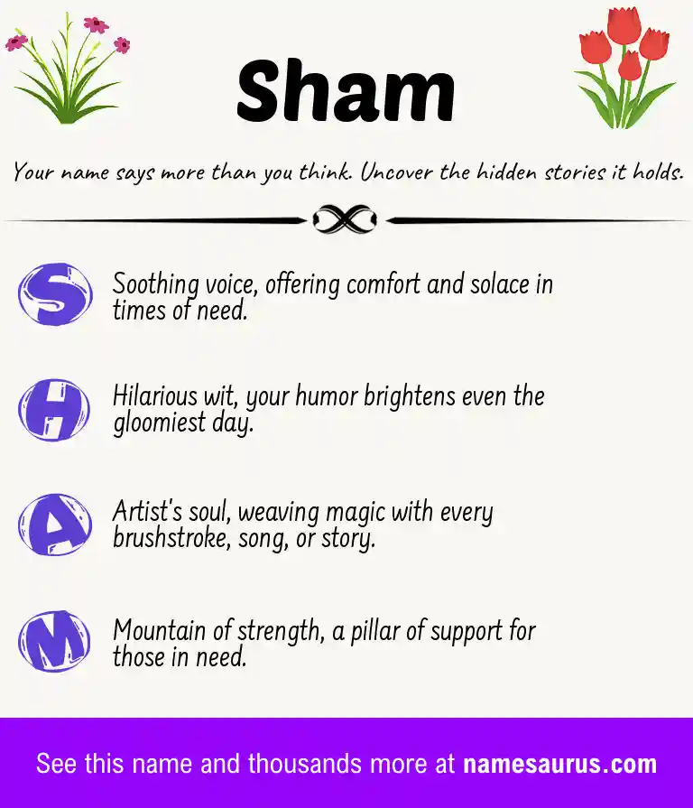 Acrostic poem about Sham.